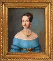 Ismeretlen XIX. századi festő: Biedermeier női portré