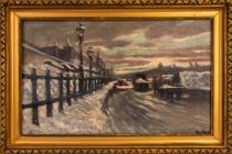Berkes Antal (1874 - 1938): Winter street detail