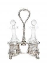 Silver oil and vinegar holder